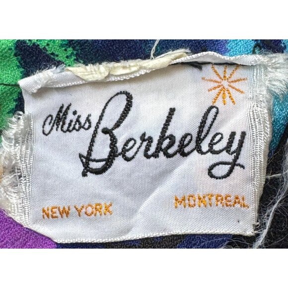 Vintage 70s dress, blue, teal, purple, yellow floral print, funky maxi, ruffled - Picture 10 of 10